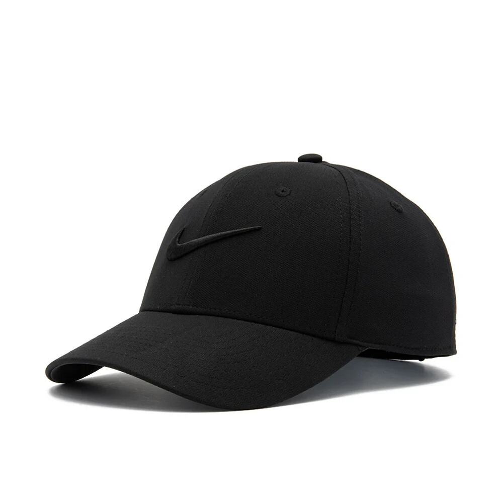 New Nike Club Structured Swoosh Hat Triple Black Cap FB5625 011 Size S/M New